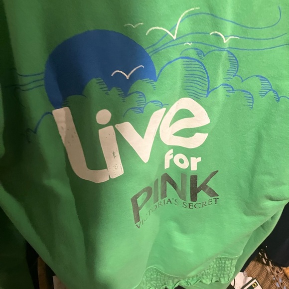 Live for PINK victoria secret pullover hoodie v neck sweater shirt size large - Picture 10 of 10